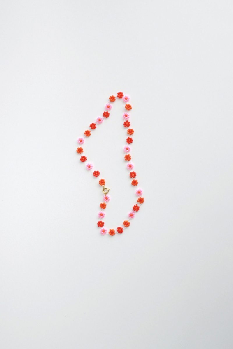 Fiori necklace_mixed orange pink_kids